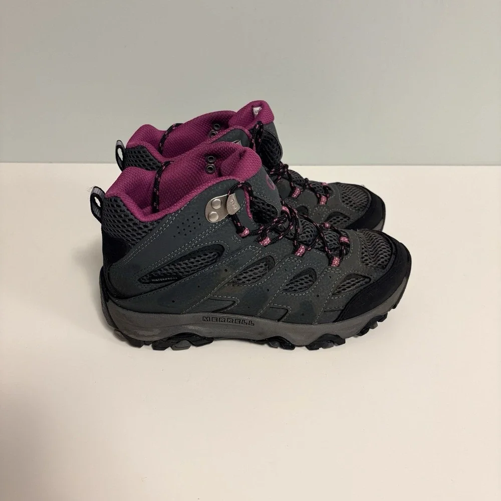 Merrell Moab 3 Mid MK165703 Kids US 3.5M Hiking Boot Granite Berry Boot